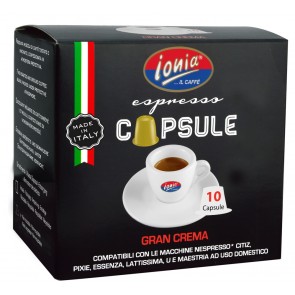 IONIA espresso Gran Crema kapsulės (10vnt) – Nespresso tipo kavos aparatams